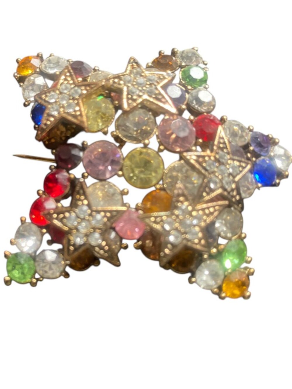 Star shaped rhinestone brooch